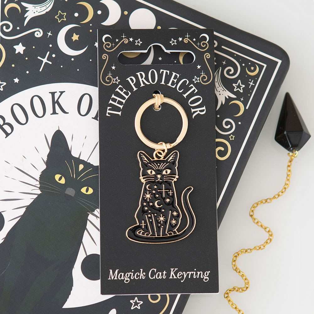 Something Different - The Protector Magick Black Cat Schlüsselring - Schwarz